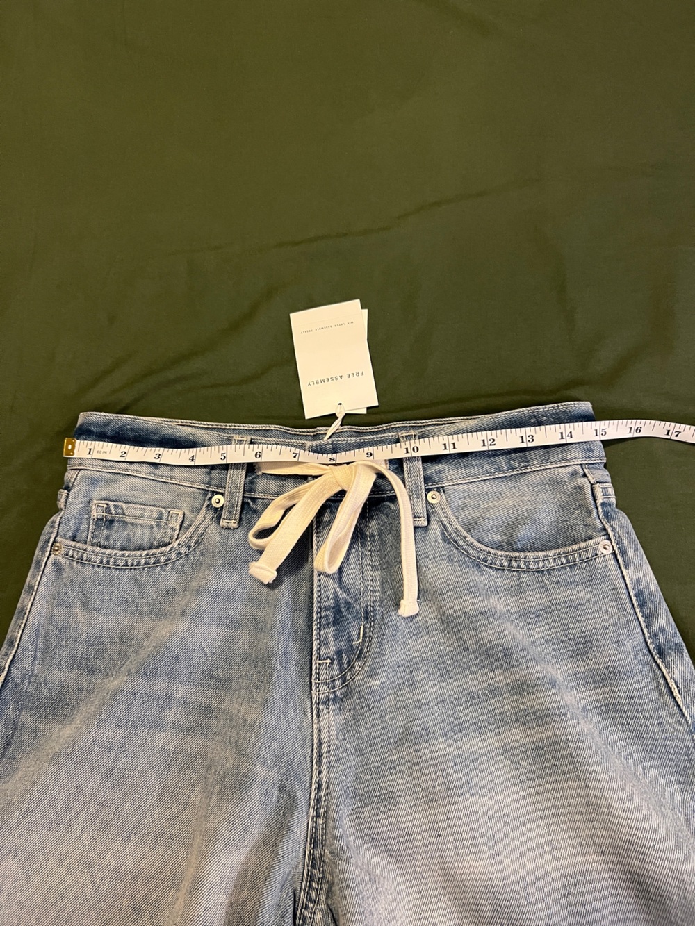 Light Blue Denim Drawstring Bermuda Shorts Size 2 - Picture 6 of 7